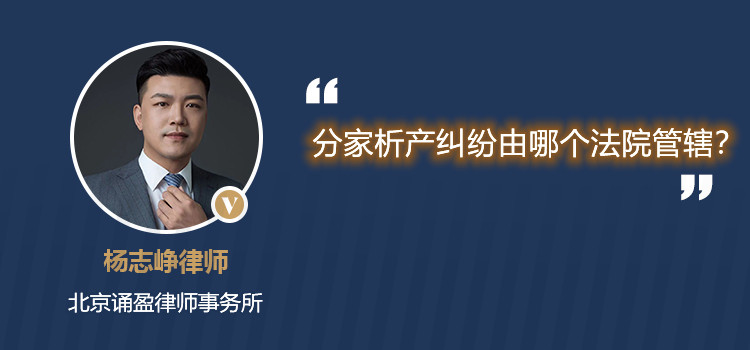 分家析產糾紛由哪個法院管轄？