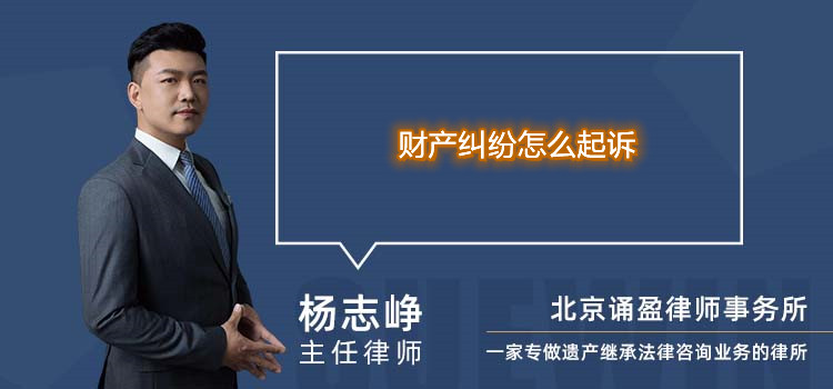 財產糾紛怎么起訴